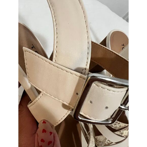 Torrid Strappy Block Heel Sandals Beige 11W - Picture 7 of 7